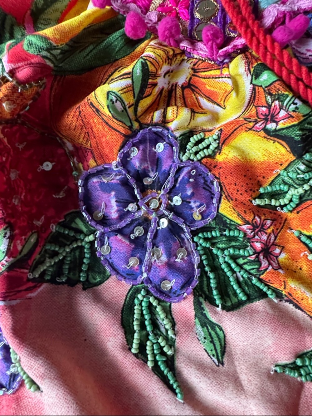 Antica Sartoria beaded embroidered resort wear sleeveless summer tropical dress - Picture 13 of 14